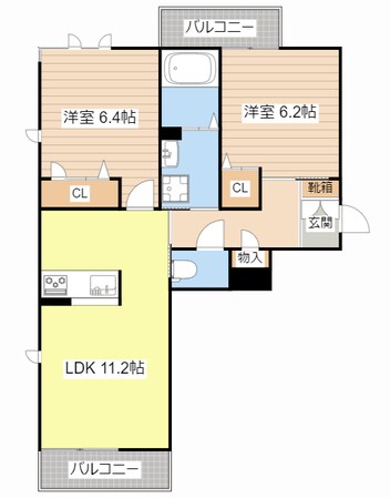 カームアングルの物件間取画像